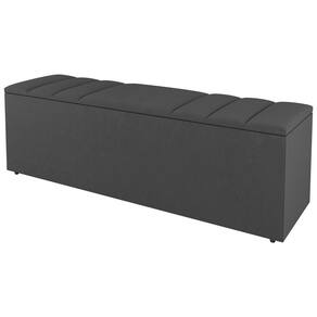 Calçadeira Baú King Size Grace 190cm Suede Cinza Escuro - Abmaza