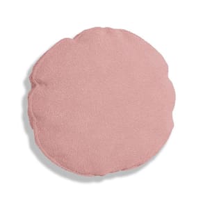 Almofada Bolacha Redonda Cookie Veludo Rosa