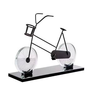 Escultura Decorativa Bicicleta em Metal e Vidro 23cm 15676-PL