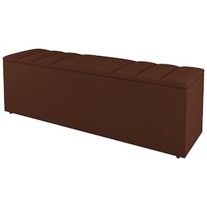 Calçadeira Baú Solteiro Grace 90cm Suede Terracota - Abmaza