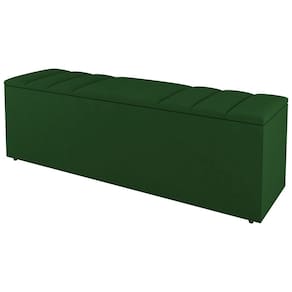 Calçadeira Baú Solteiro Grace 90cm Suede Verde - Abmaza