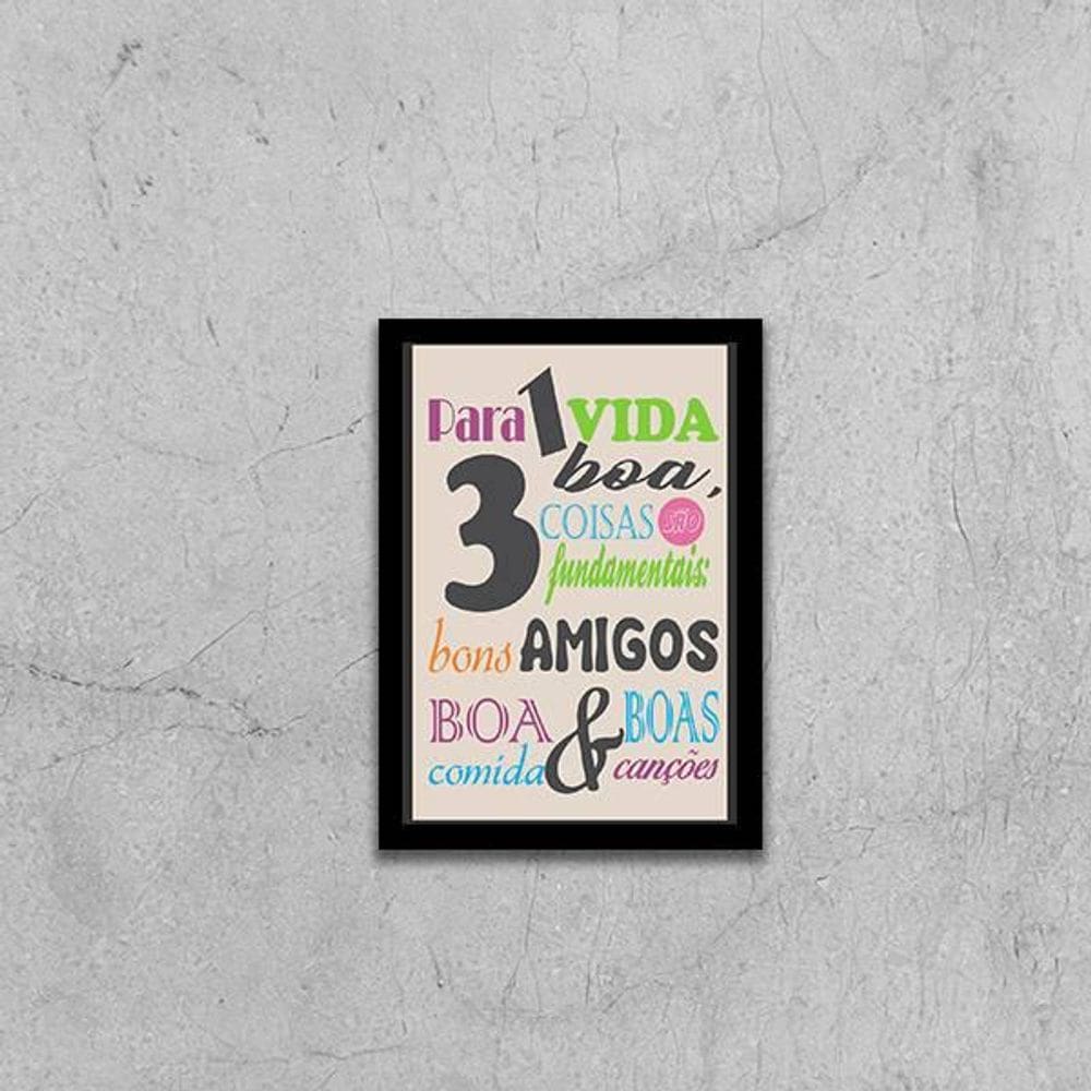 Quadro Receita Para Uma Vida Boa 24X18Cm