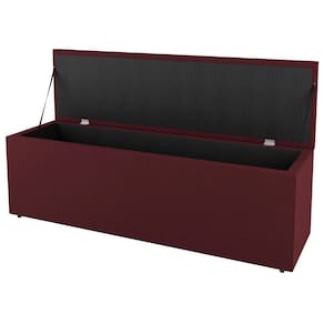 Calçadeira Baú Casal Grace 140cm Suede Bordô - Abmaza