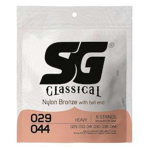 Encordoamento Violao Sg Nylon Bronze 65 35 Prata Tensao Alta Pesada C/ Bolinha