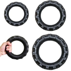 Kit 3 Brinquedos Pneus Black Maciços Para Cães Grandes