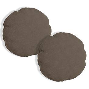 Kit 2 Almofadas Bolacha Redonda Cookie Boucle Marrom