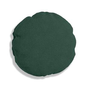 Almofada Bolacha Redonda Cookie Boucle Verde Escuro