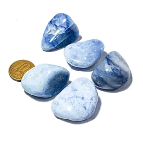 05 Quartzo Azul Rolado Natural Pedra G 30 a 45mm Tipo A