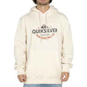 Moletom Quiksilver Canguru Typed Out Arch 18 W25 Off White
