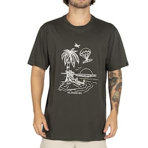 Camiseta Quiksilver Tuned Out WT25 Masculina Cinza Escuro