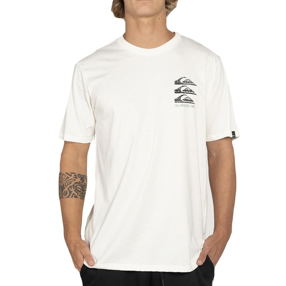 Camiseta Quiksilver Vertical Logos WT25 Masculina Snow White