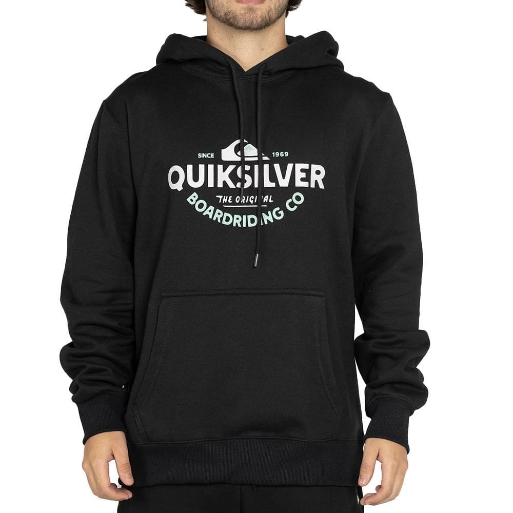 Moletom Quiksilver Canguru Typed Out Arch 18 WT25 Preto