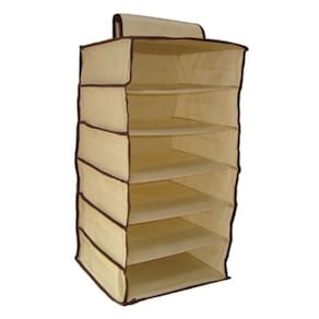 Organizador Guarda Roupa 6 Prateleiras Sapateira Vertical Armario Cabide Portatil Para Closet E Mala Viagem
