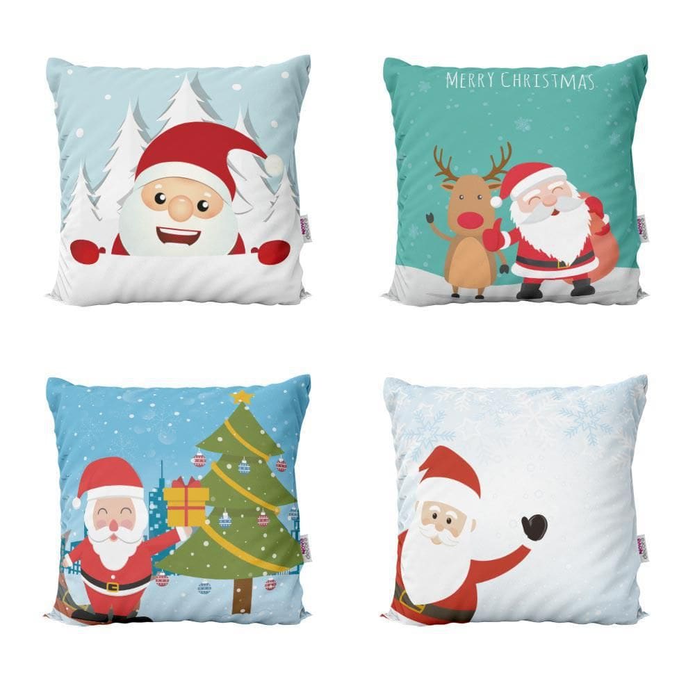 Kit 4 Almofadas De Natal Decorativas Para Sofá 40X40