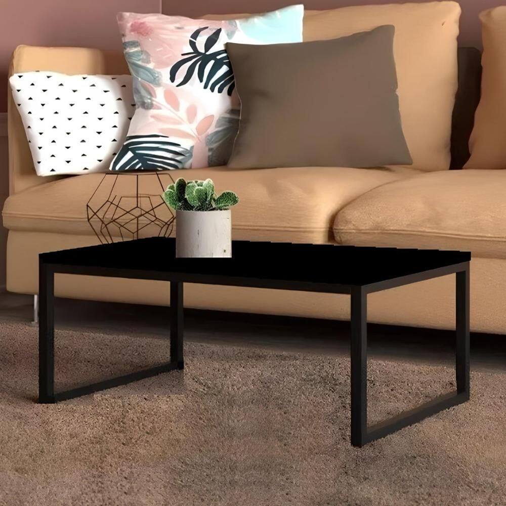 Mesa Centro Sala 80x40 Jordan Preto Fosco