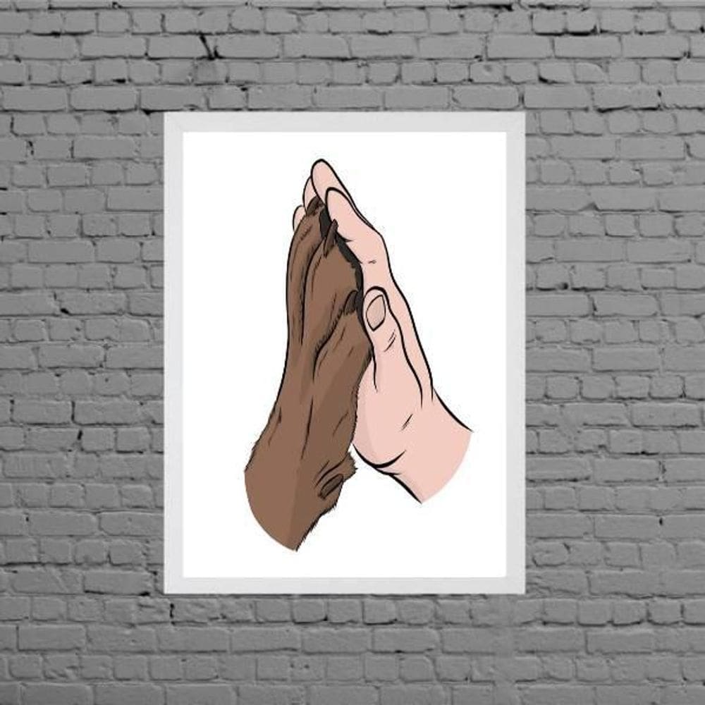Quadro Decorativo Mão E Pata 24X18Cm