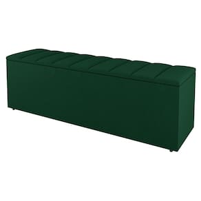 Calçadeira Baú King Size Cora 190cm Suede Verde - Abmaza