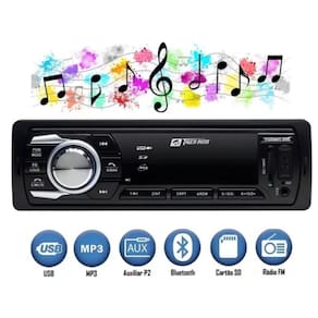 Som Automotivo Radio Mp3 Tiger Com Usb Fm Blueth Preto