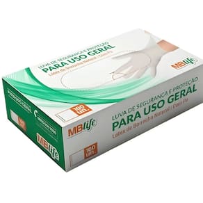 Luva de Látex com Pó M c/100 - MB Life
