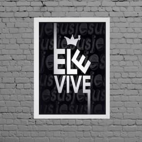 Quadro Decorativo Jesus Ele Vive 24X18Cm Branca