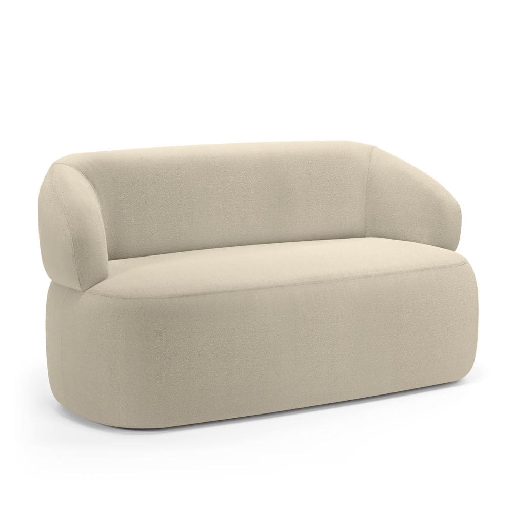 Sofá Orgânico 02 Lugares Living Glee 140cm Bouclê Bege - Abmaza