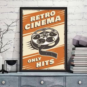 Quadro Decorativo Retrô Cinema Only Hits 45X34Cm