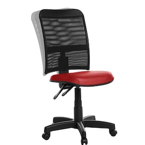 Cadeira Escritório Ergonômica Em Tela Rv Cor Vermelho
