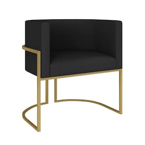 Poltrona Estofada Oregon Dourado/suede Preto - M. Arapongas