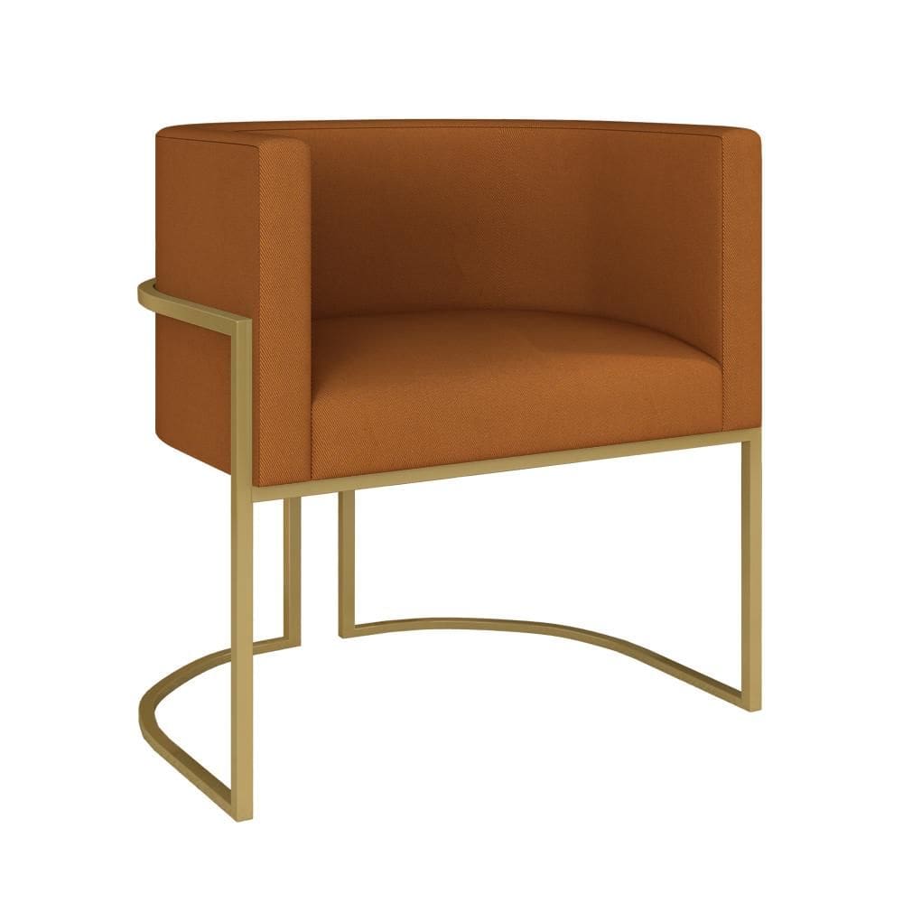Poltrona Estofada Oregon Dourado/suede Terracota - M. Arapongas