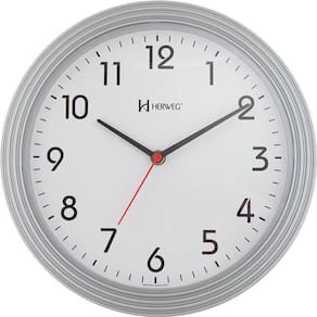 Relógio De Parede Prata Metálico 28Cm Herweg 6633-070
