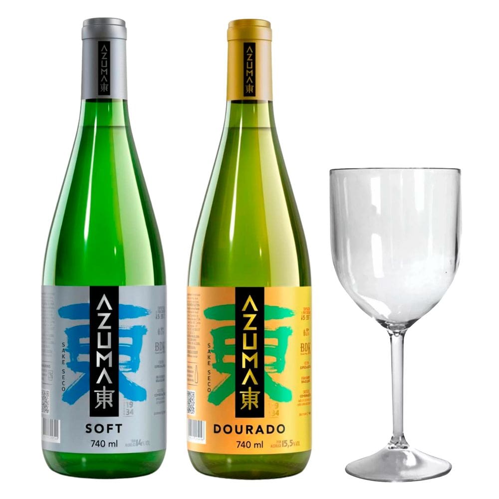 Combo Saquê Azuma Soft & Dourado + Taça