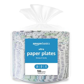 Pratos de papel Amazon Basics Ultra de 10,06 polegadas (372 unidades)