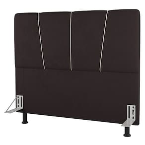 Cabeceira Cama Box Solteiro Amber 90cm Estofada Suede Marrom - Abmaza