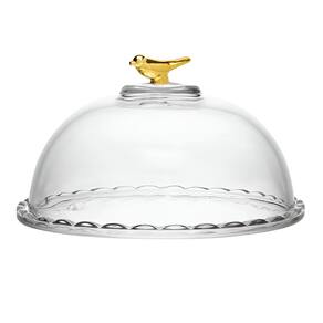Queijeira em Cristal Ecológico com Tampa Golden Bird 20cm