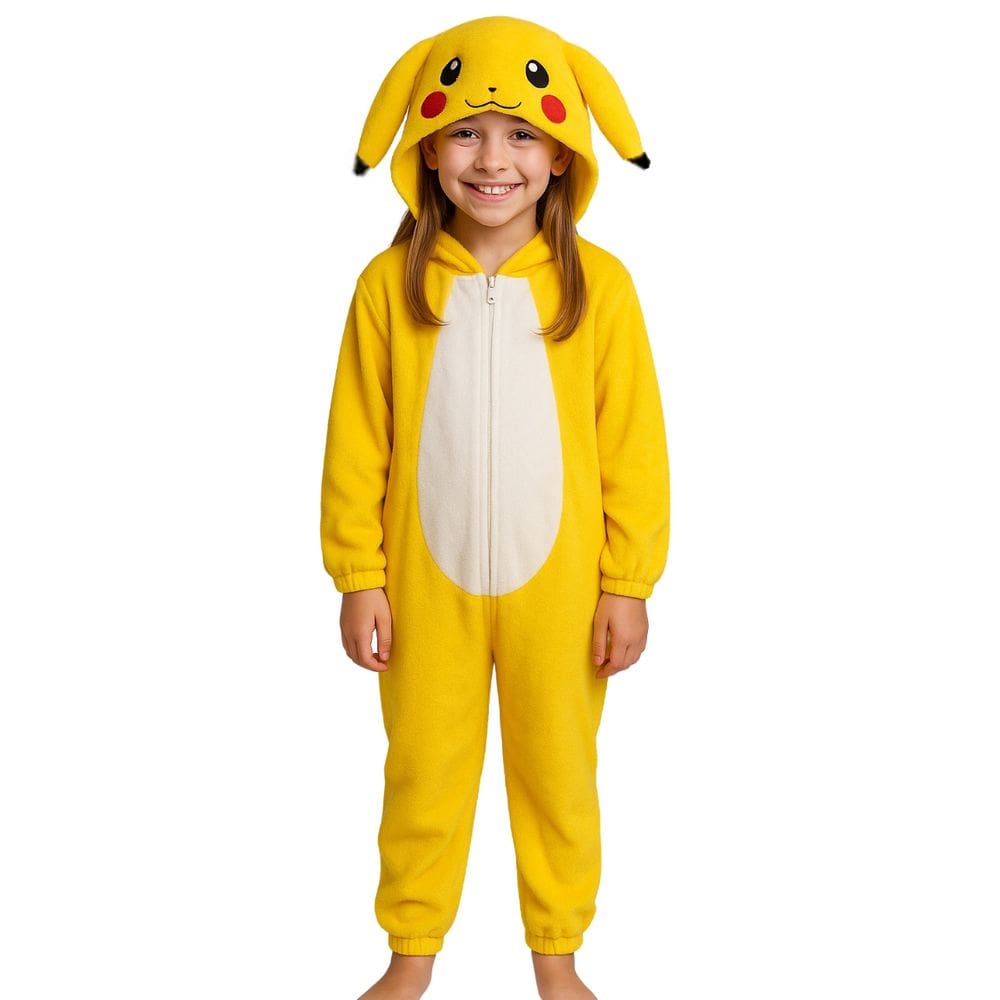 Pijama Macacão Infantil Pik achu Fantasia Soft Fleece Frio