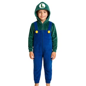 Macacão Infantil Pijama Luigi Fantasia Soft Fleece Pelúcia