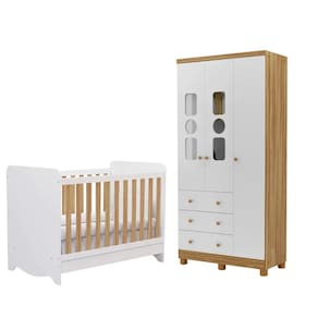 Quarto Bebe Moveis Peroba Berço e Guarda roupa Tedy Ben DRB
