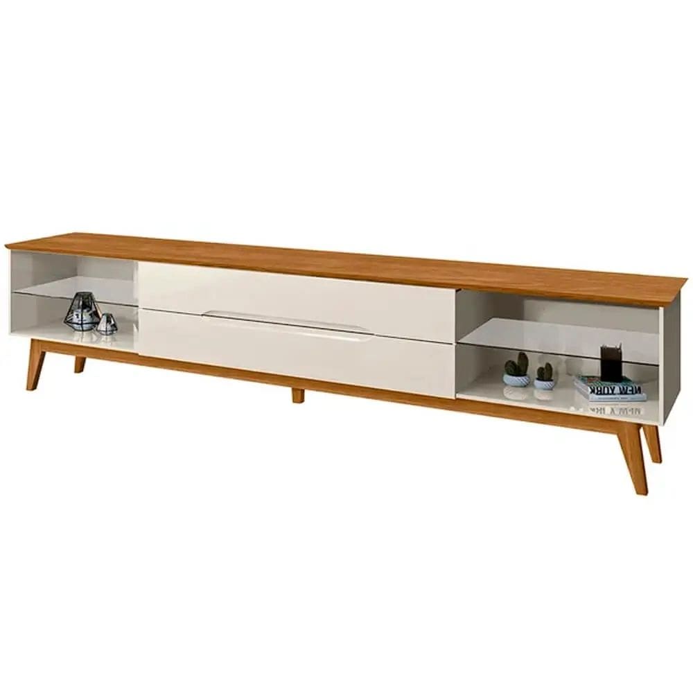 Rack Limit 180cm 2 Gavetas para TV até 65 Polegadas Tebarrot Cor Off White Nature