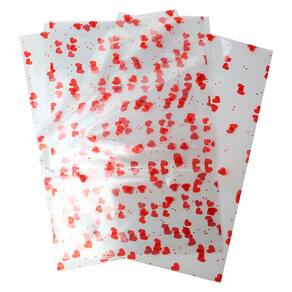 Saco de Presente Transparente 15x29 Love Vermelho c/100 - Cromus