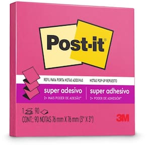 Bloco De Recado Post-it Pop Up Refil R330 76x76mm Rosa - 3m