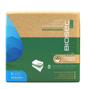 Tapete Higiênico Biodegradável Biosec Eco - 7 Unidades 60x55cm