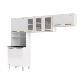 Cozinha Compacta Aço 3 Peças com Armário para Forno/Micro-ondas Multimóveis CR20367