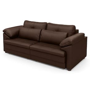 Sofá Retrátil 2 Lugares Para Sala 215cm Dijon Couro Caramelo S07 - Mpozenato