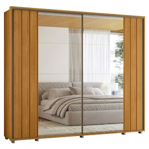 Guarda Roupa Casal 278cm 2 Portas 8 Espelhos Mya Cinamomo Z10 - Mpozenato