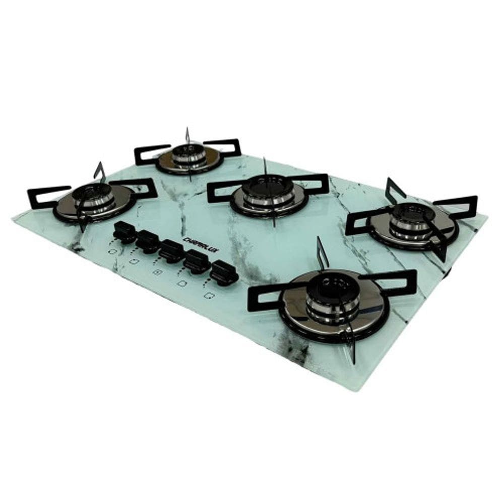 Cooktop 5 Bocas em Vidro Temperado Ultra Chama Chamalux