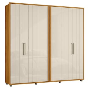 Guarda Roupa Casal 250cm Com 6 Portas Vibe Off/Cinamomo Z10 - Mpozenato