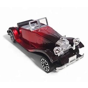 Carrinho Miniatura Antigo Clássico Fricção Colecionável 24cm Vermelho Jr0866