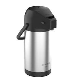 Garrafa Termica Excelence Pratica 2,5 Litros Inox e Preto Com Base Giratoria Soprano