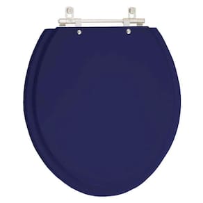 Assento Sanitário Laqueado Convencional Oval Azul Marinho