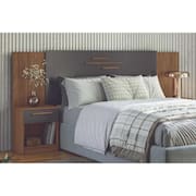 Cabeceira Cama Box Madeirado Casal/Queen Loanda c/ 2 Mesas e 2 Gavetas Jatobá/Grafite - Santos Andirá